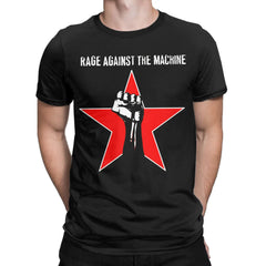 Rage Against the Machine T Shirts for Men 100% Cotton Unique T-Shirt Round Neck Tee Shirt Short Sleeve Clothes Big Size