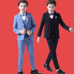 Formal Kids Plaid Tuxedo Suit