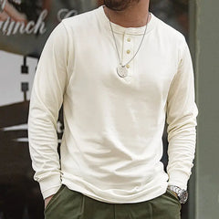 Men’s Heavyweight Retro Cotton Long-Sleeve T-Shirt