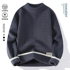 Men Casual Comfortable Warm Sweaters men round neck Solid knitwear Men's High-Quality Fashion Trend Sweater 2025 Autumn/Winter