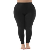 1XL-5XL Womens Leggings High Elastic Solid Color Nine Points Trousers Up To 300 Lbs