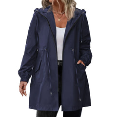 Women Trench Coat New Spring Autumn Jacket Casual Long Sleeve Hooded Mid Long Windbreaker Female Overcoat High-Quality Coats