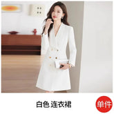 TITLE: Classic White Suit Chic Dress