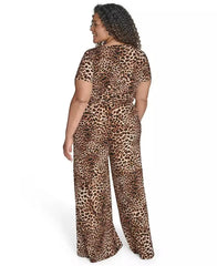 Plus Size Animal Print Jumpsuit