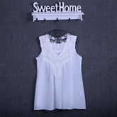 HELABES Lace Chiffon V Blouse