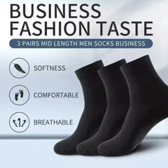 Classic Black Cotton Crew Socks