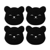 2 /4 Sets Of Household Pet Hair Remover, Machine Washed Bear Sticky Sponge, Reusable, Suitable For Washing Machine, Dryer, Black