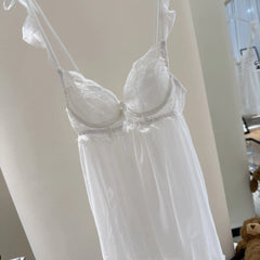 Elegant Lace Nighty Robe Set