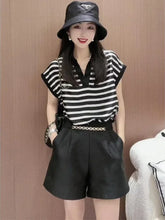 Striped Two Piece Summer Short Set