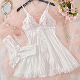 Ultra Thin Nightgown Thong Set