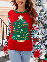 Christmas Tree Star Knit Pullover