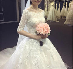 Exquisite A Line Lace Bridal Gown