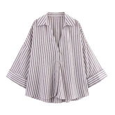 Striped Oversize Summer Shirt Women