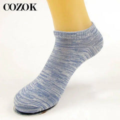 Striped Breathable Ankle Socks for Men (2 Pairs)