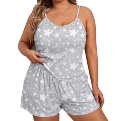 Star Print Crop Pajama Set