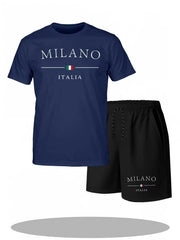 Men's Tracksuit 2 Piece O-neck Short Sleeve Shirt Shorts Set Men's Running Suit Plus Size T shirts Man Clothing Summer T-shirt
