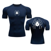 GYM Compression Tshirts Sport Workout Anime Spider Print T-shirts Mens Running Fitness Tight Summer Sportswear Rashgard Top Tees