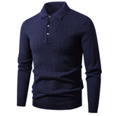 Ribbed Polo Knit Pullover