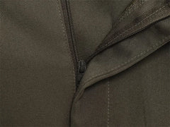 Military Green Pleated Wide Pants