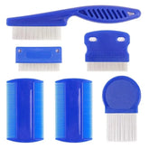 4 Pack Flea Lice Comb, Stainless Steel Dog Cat Grooming Combs with Rounded Teeth, Double Sided Professional Pet Tear Stain Remover