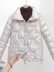 Glossy Winter Cotton Padded Parka