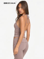2 Piece Yoga Set Women Foldover Waist Flare Pants Bell Bottoms Tank Top Matching Set Gym Workout Fitness Wear Lounge Wear Suit