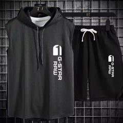 Men's track suit summer sportswear two-piece t-shirt shorts brand tracksuit jogging men's sports suit fitness clothes exercise