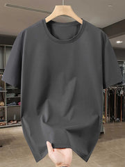 Men's T-Shirts - Soft Breathable Polyester Crewneck Tees in Navy & White, Lightweight Summer Shirts for Everyday & Formal Wear