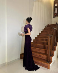One Shoulder Draped Mermaid Evening Gown