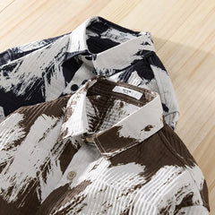 High-quality long-sleeved shirt for new autumn fashion, trendy brand, handsome business style, textured striped shirt, slim fit