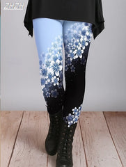 Women's Leggings Ethnic Style Graphic Floral Pants Trousers Polyester Spandex Stretch Elastic Waist,Control Fall Y2K Streetwears