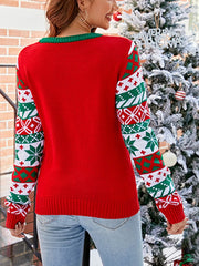 Christmas Tree Star Knit Pullover