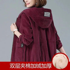 Corduroy Hooded Loose Jacket