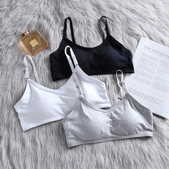 Cotton Sports Training Bras Casual Back Buckle Teenage Lingerie No Steel Rings Sports Bra Elastic Breathable Student Underwear