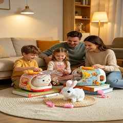 New Children's Simulation of Electric Plush Animal Toys, Play House Gifts for Boys and Girls with Sound Pet Toy Sets with Cages!