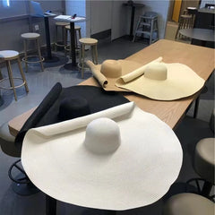 60cm Oversized Foldable Straw Sun Hat