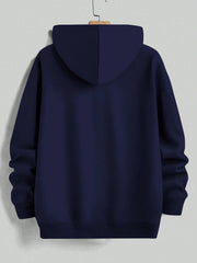 Stylish mountain-inspired minimalist print Men's long-sleeve hoodie, perfect for outdoor activities, suitable for autumn wear