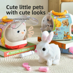 New Children's Simulation of Electric Plush Animal Toys, Play House Gifts for Boys and Girls with Sound Pet Toy Sets with Cages!