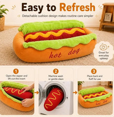 2026 New Hot Dog Pet Bed For Dachshund Cats Puppies Small Pets Plush Removable Washable Pet Beds Soft Corduroy Non-Slip Bottom