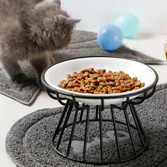 Pet Ceramic Bowl Nordic High Footed Ceramic Cat Food Bowl Snack Can Plate Anti Overturning Kitten Puppy Food Water Feeding Bowl