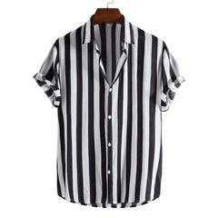 Striped Hawaiian Casual Shirt Men