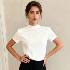 Elegant Half High Neck Tee