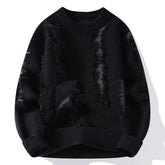 2026 Winter Fashion worn‑out design Sweater Men Casual Knit Pullovers Mens Thick Warm Loose Knitted Sweaters Streetwear Man