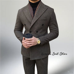 Modern Double Breasted Business Suit