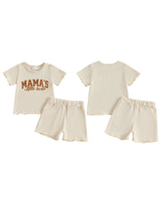 Floral Tee Denim Shorts Set