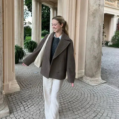 Double Breasted Wool Blazer Coat