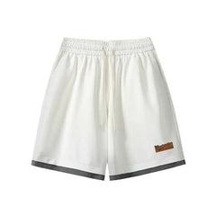 Men's Trendy 2-Piece Streetwear Co-ord Solid Color Short Sleeve T-Shirt And Drawstring Elastic Waist Shorts Set 5XL