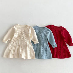 Knitted Princess Party Girls Dress