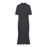 Elegant Belted Casual Midi Dress
