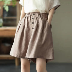 High Waist A Line Summer Shorts